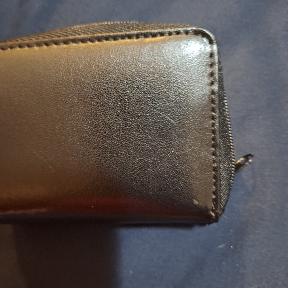 Black Leather Card Holder Mini Wallet